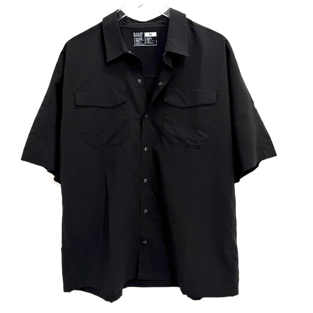 5.11 Tactical Freedom Flex Short Sleeve Shirt Mens XL Black Button Up 71340-019